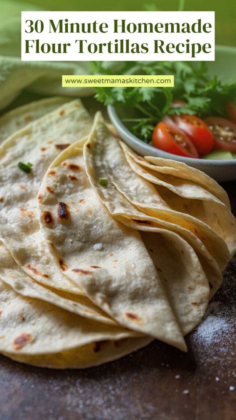 30 Minute Homemade Flour Tortillas Recipe- Sweet Mama’s Kitchen