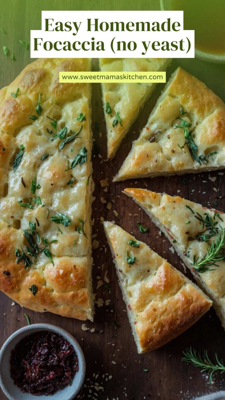 Easy Homemade Focaccia (no yeast) – Sweet Mama’s Kitchen