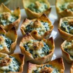 Spinach Artichoke Dip Wonton Cups Recipe