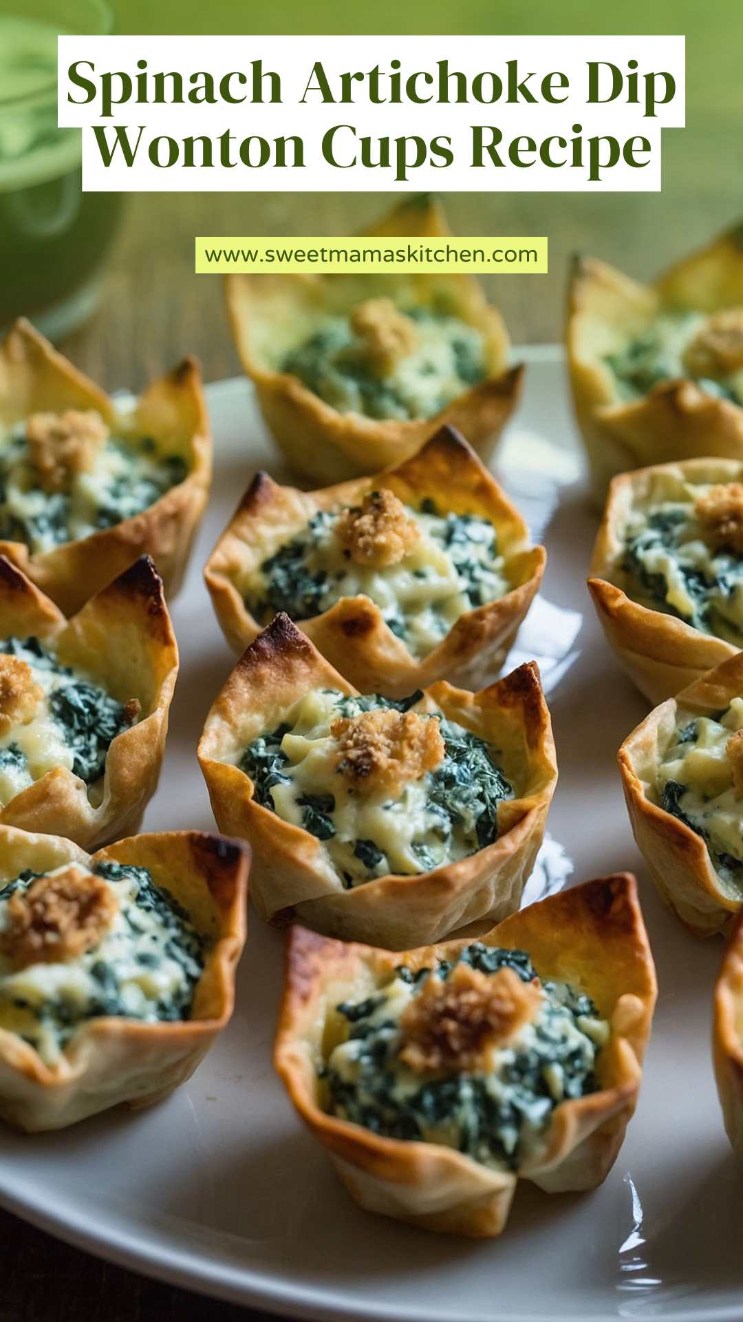Spinach Artichoke Dip Wonton Cups Recipe – Sweet Mama’s Kitchen