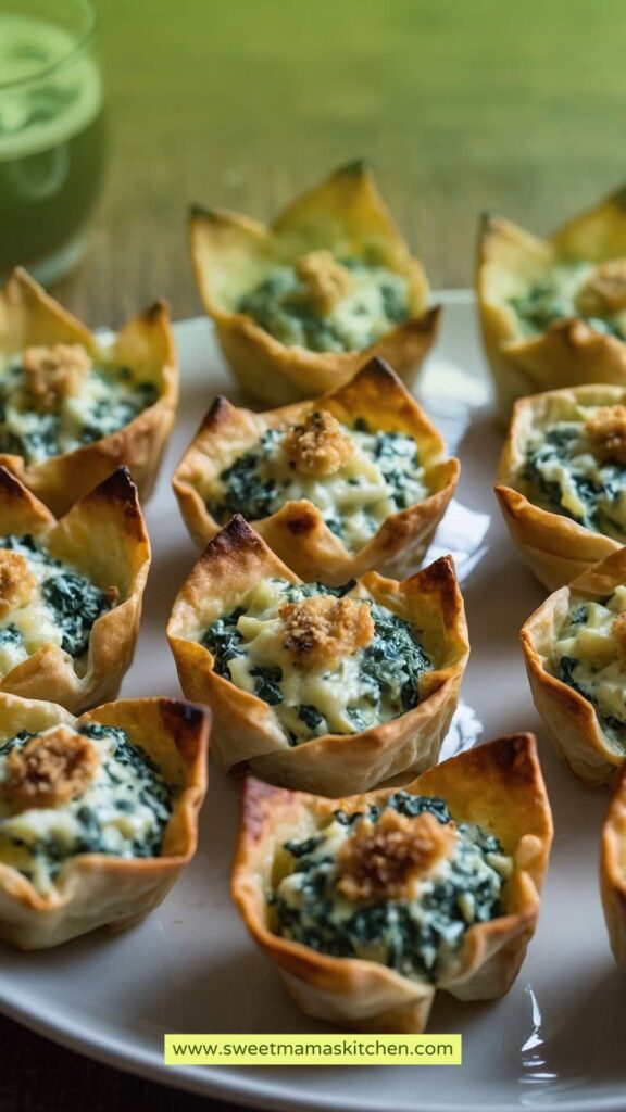How to make Spinach Artichoke Dip Wonton Cups Recipe