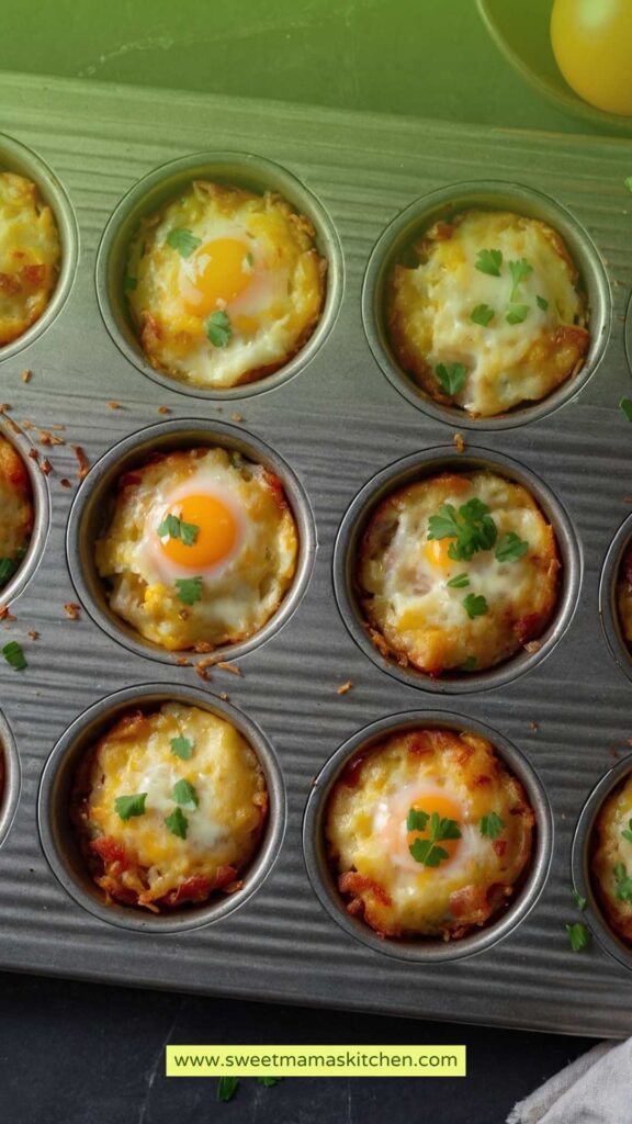 How to make Cheesy Hash Brown Cups Baked Eggs