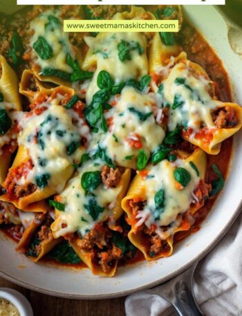 Stuffed Shells With Meat Cheese Spinach Recipe