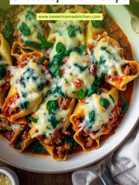 Stuffed Shells With Meat Cheese Spinach Recipe