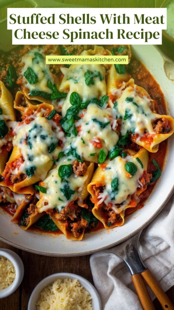 Stuffed Shells With Meat Cheese Spinach Recipe