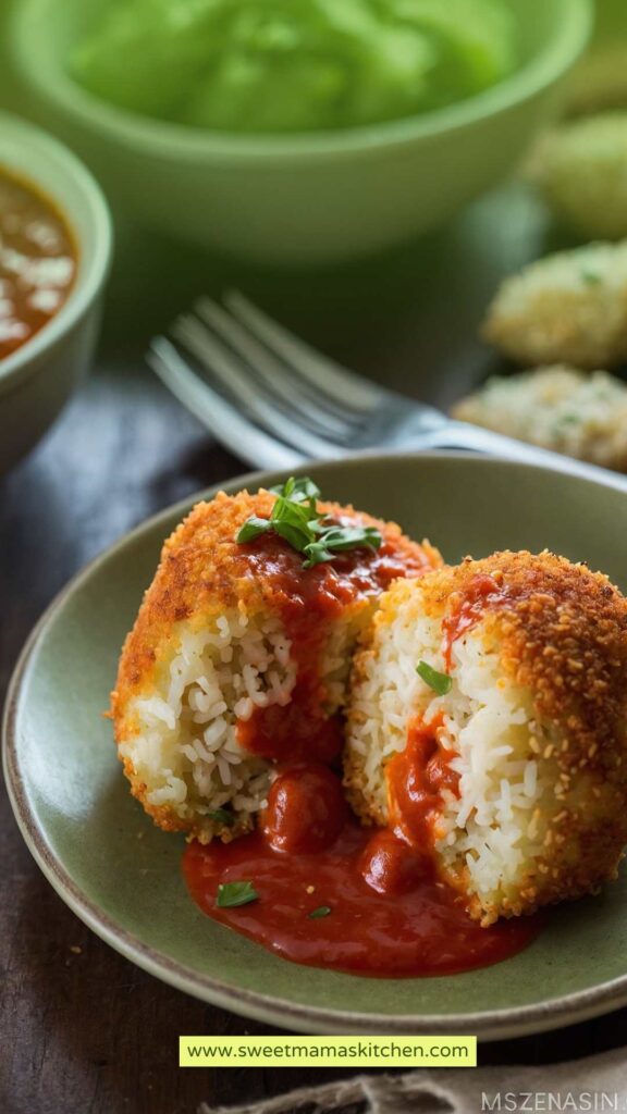 Arancini Rice Balls with Marinara Sauce Recipe Arancini Rice Balls with Marinara Sauce Recipe