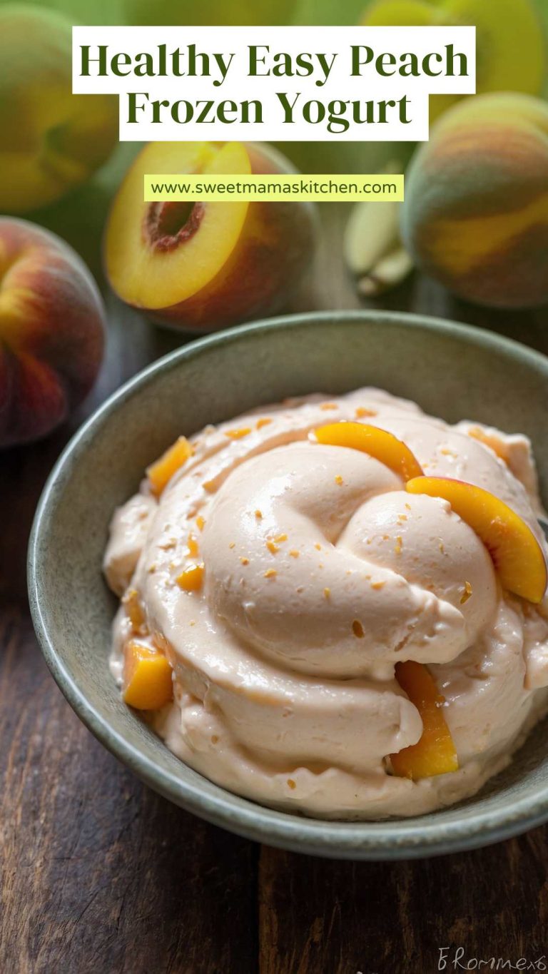 Healthy Easy Peach Frozen Yogurt – Sweet Mama’s Kitchen