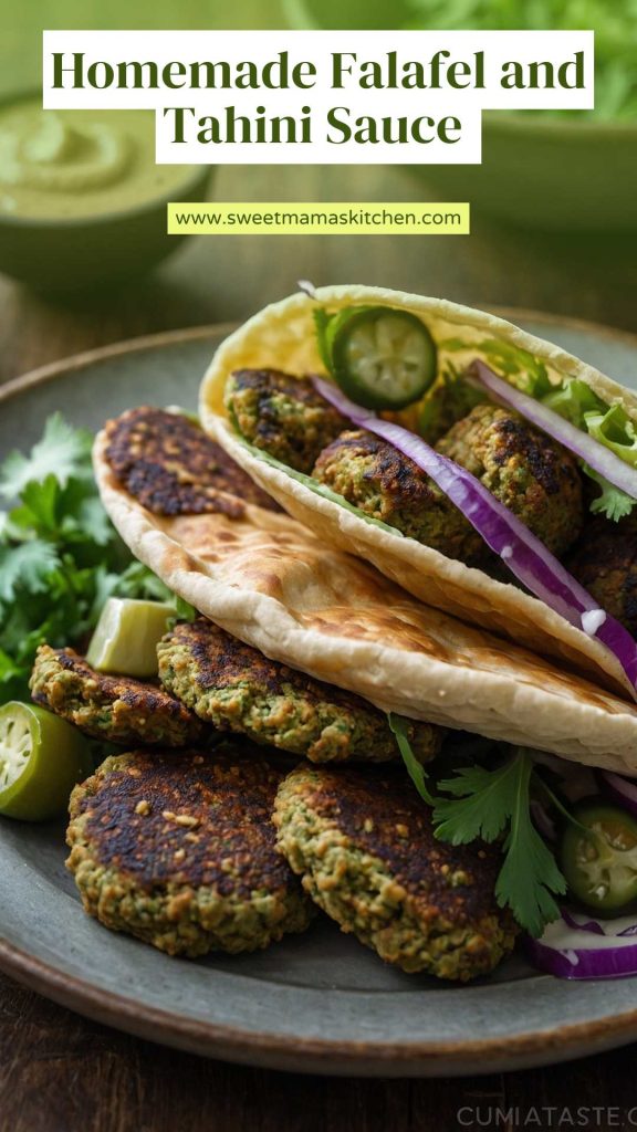 Homemade Falafel and Tahini Sauce Homemade Falafel and Tahini Sauce