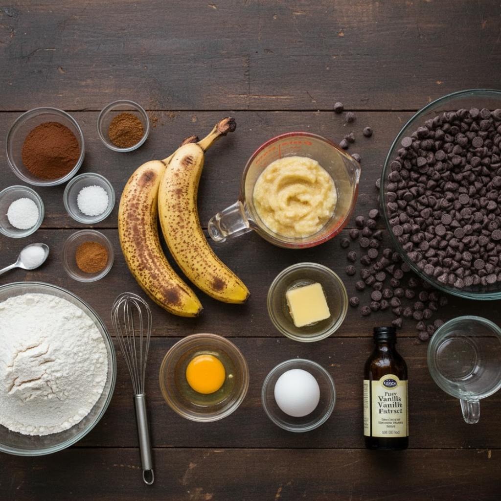 Ingredients You'll Need To Make This Banana Chocolate Bread Recipe Moist