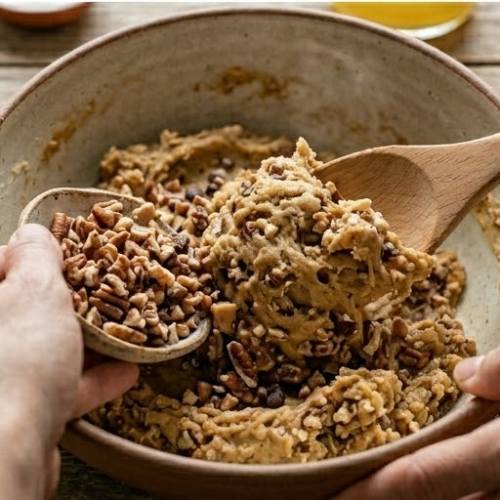 Step 6: Fold in Pecans and Toffee