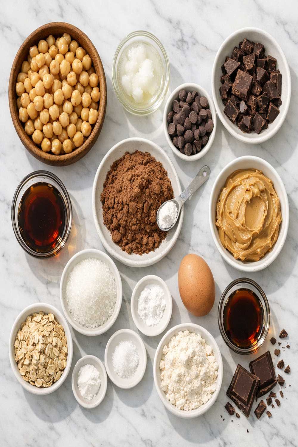 Chickpea Brownie Recipe ingredients