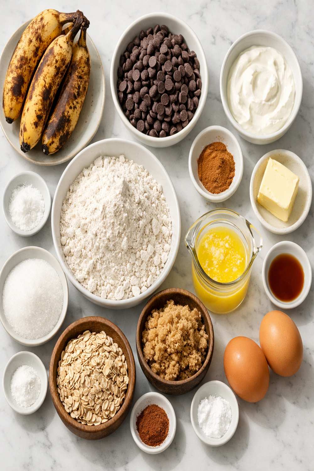 Chocolate Banana Bread Recipe ingredients