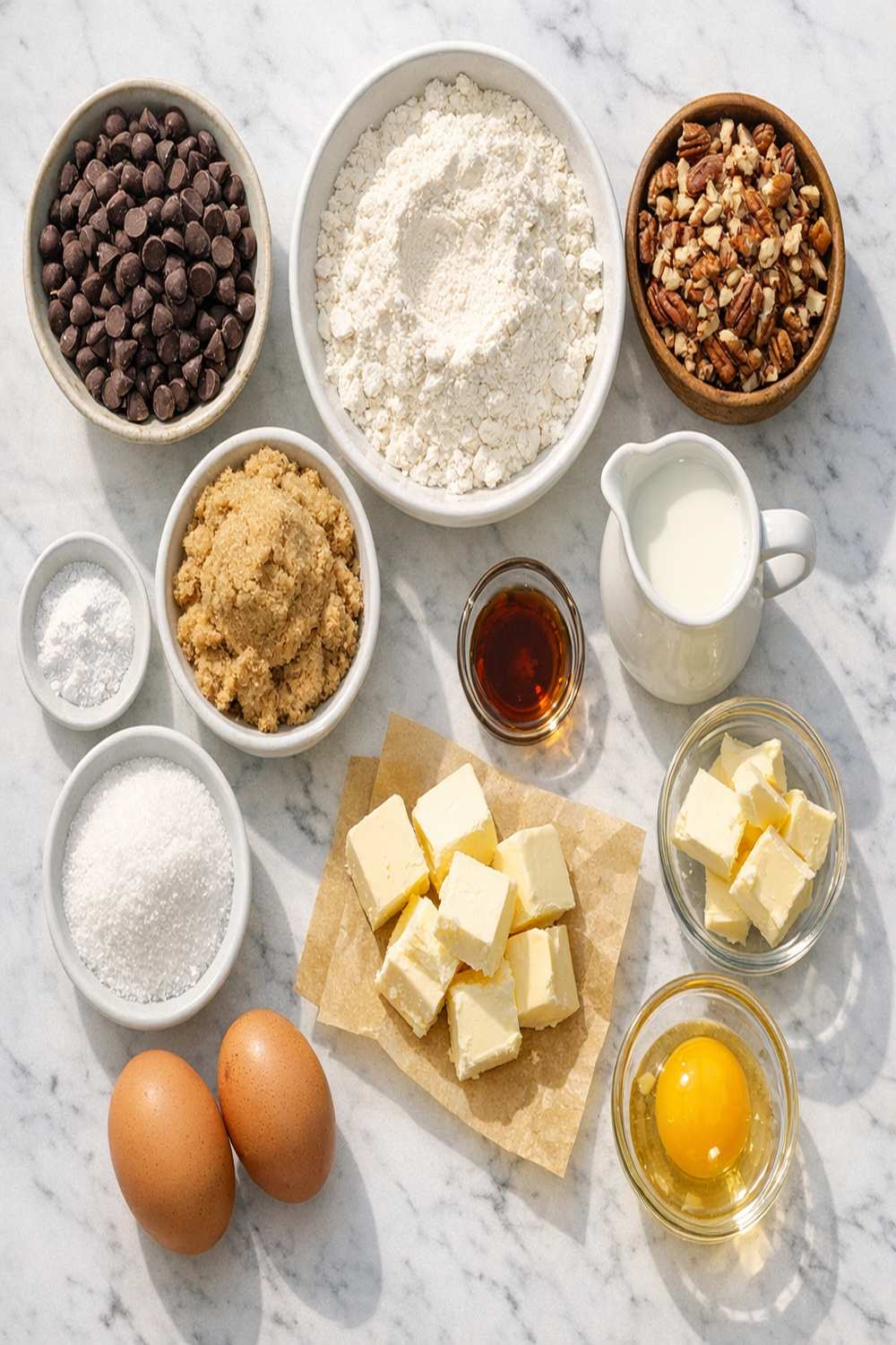 Chocolate Chip Pecan Cookie Recipe ingredients