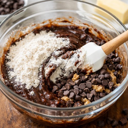 Step 4: Fold in the Flour and Chocolate